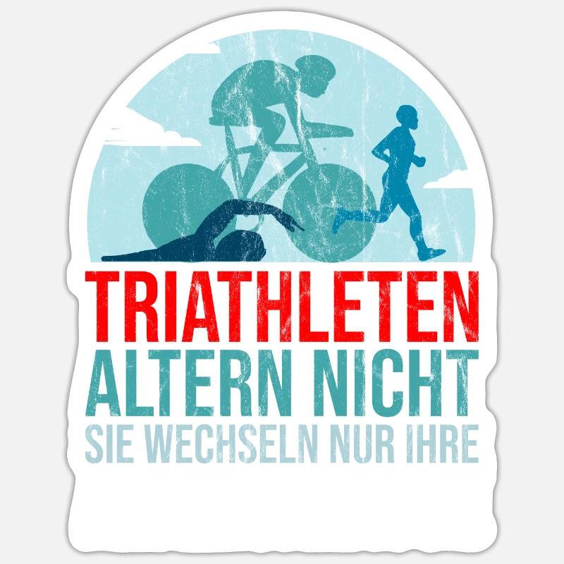 Triathlet Triathlon Geschenk - Sticker Größe S (10 x 10 cm) - Mattweiß