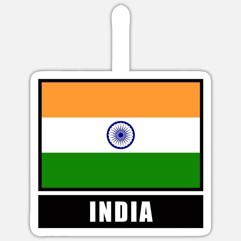 Inde Drapeau indien drapeau - Sticker taille S (10 x 10 cm) - blanc mat