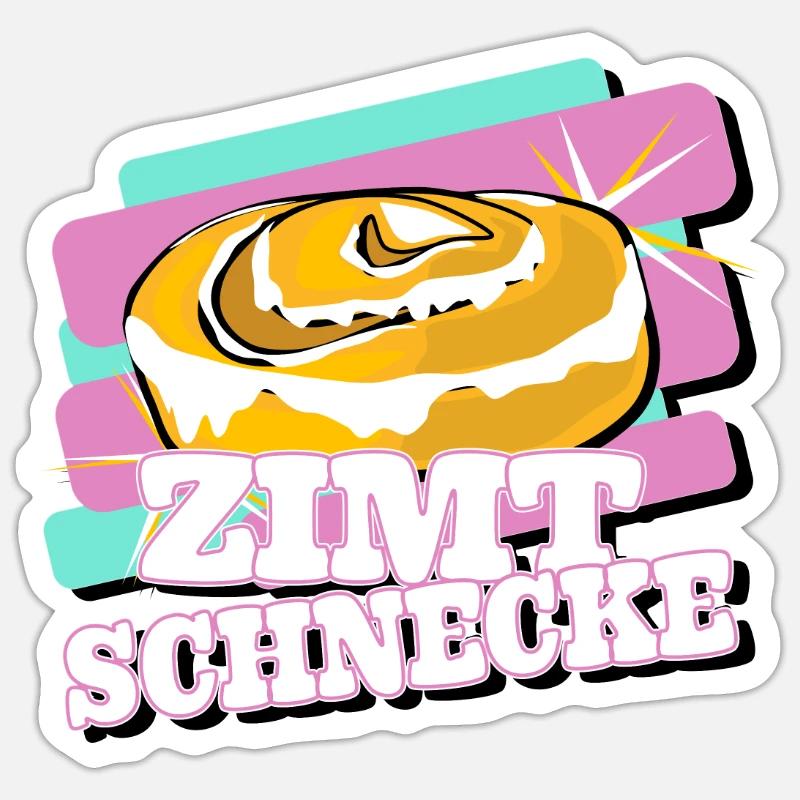 Zimtschnecke Geschenkidee - Sticker Größe S (10 x 10 cm) - Mattweiß