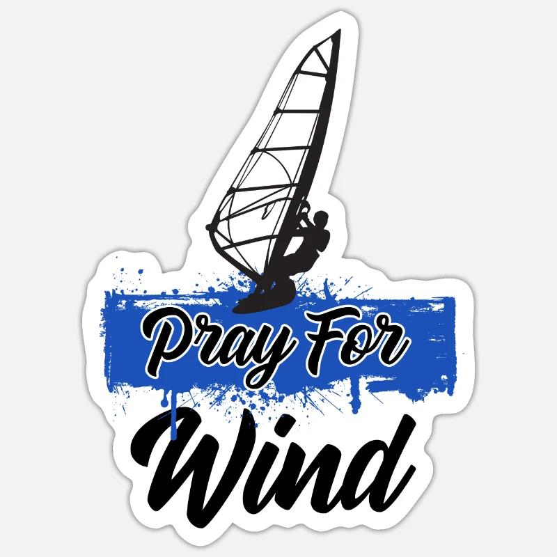 Windsurfing Pray For Wind Sticker size S (10 x 10 cm)