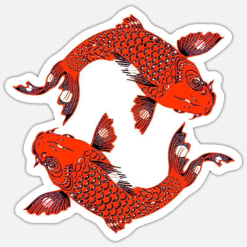 Koi Red - Sticker size S (10 x 10 cm) - white matte