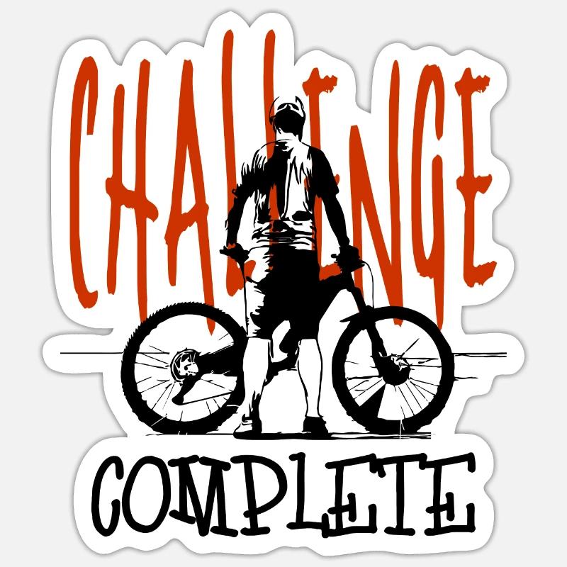 Excursion en VTT - Sticker taille S (10 x 10 cm) - blanc mat