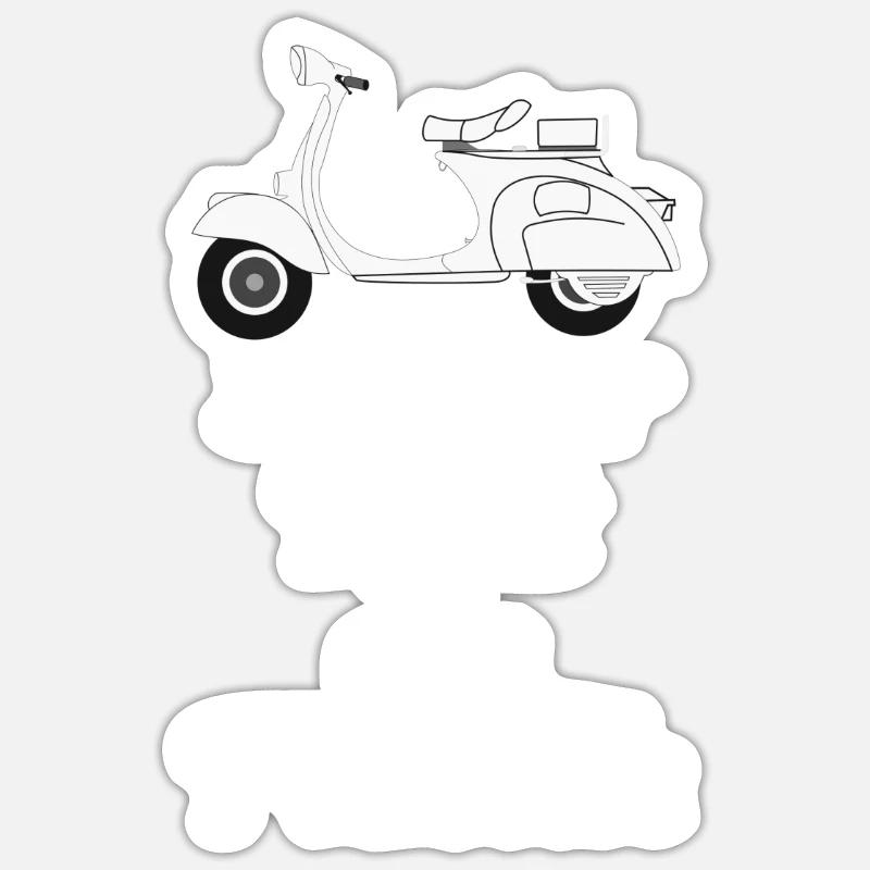 Motorroller - Sticker Größe S (10 x 10 cm) - Mattweiß