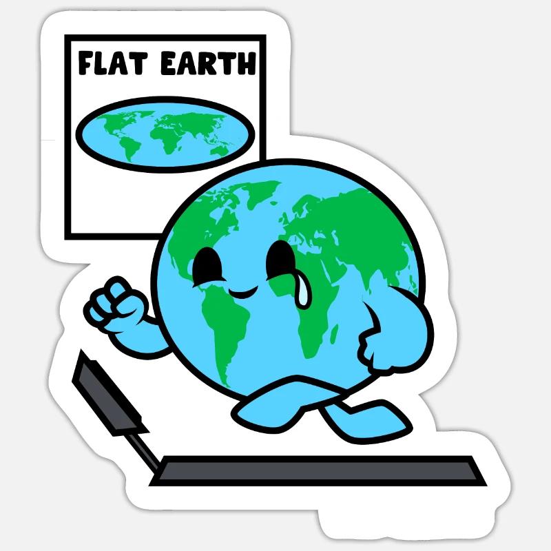 Flache Erde Runde Erde Sticker Größe S (10 x 10 cm)
