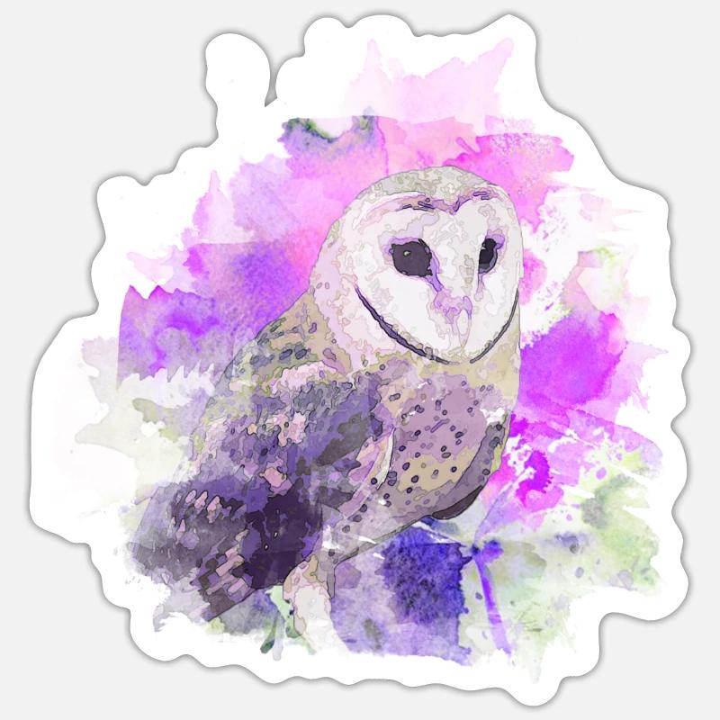 owl - Sticker size S (10 x 10 cm) - white matte