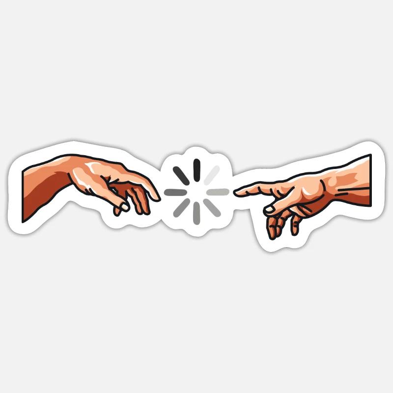 Tshirt Hands Michelangelo Loads Adam's loading beam Sticker size S (10 x 10 cm)