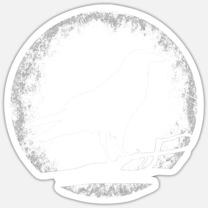 Krähe Schwarzer Rabe Vogel Geschenk Sticker Größe S (10 x 10 cm)