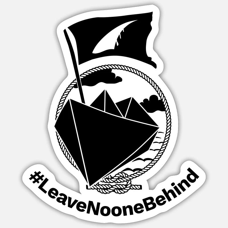 Navette #LeaveNooneBehind - Sticker taille S (10 x 10 cm) - blanc mat