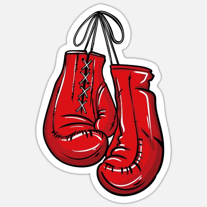 Boxhandschuhe - Sticker Größe S (10 x 10 cm) - Mattweiß