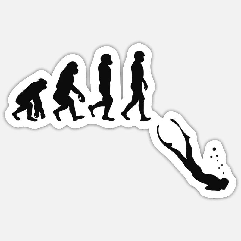 Freediver Apnea Evolution Diving Design Sticker taille S (10 x 10 cm)