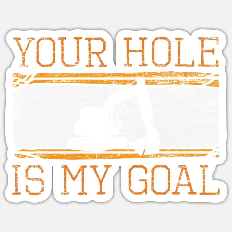 Bagger Baggern - Sticker Größe S (10 x 10 cm) - Mattweiß