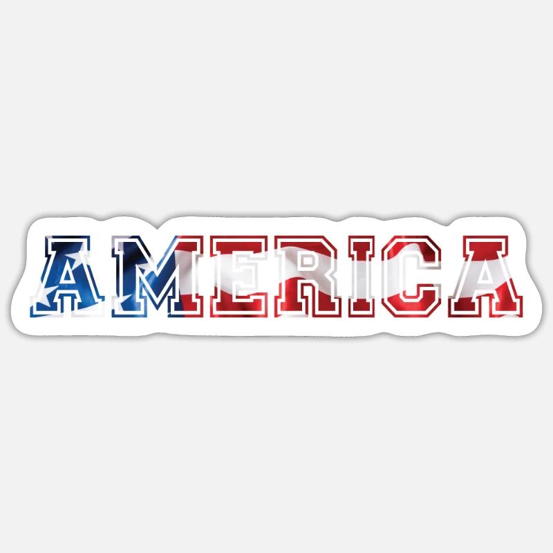 Amerika - Sticker Größe S (10 x 10 cm) - Mattweiß