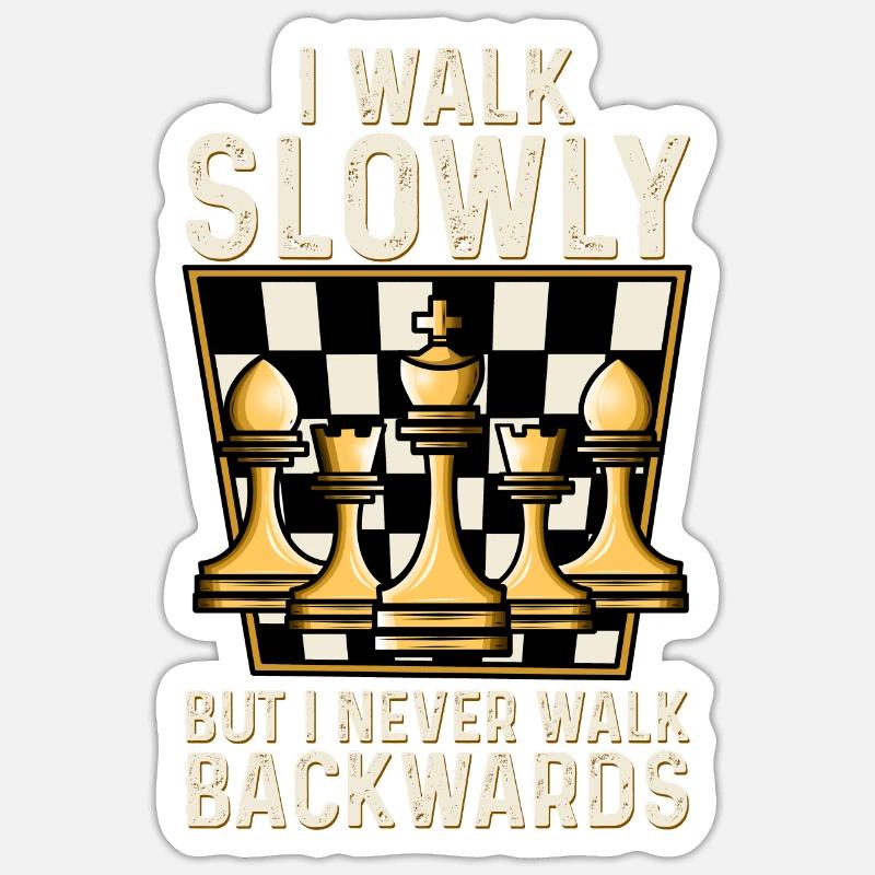 Joueur d'échecs maître d'échecs échecs - Sticker taille S (10 x 10 cm) - blanc mat