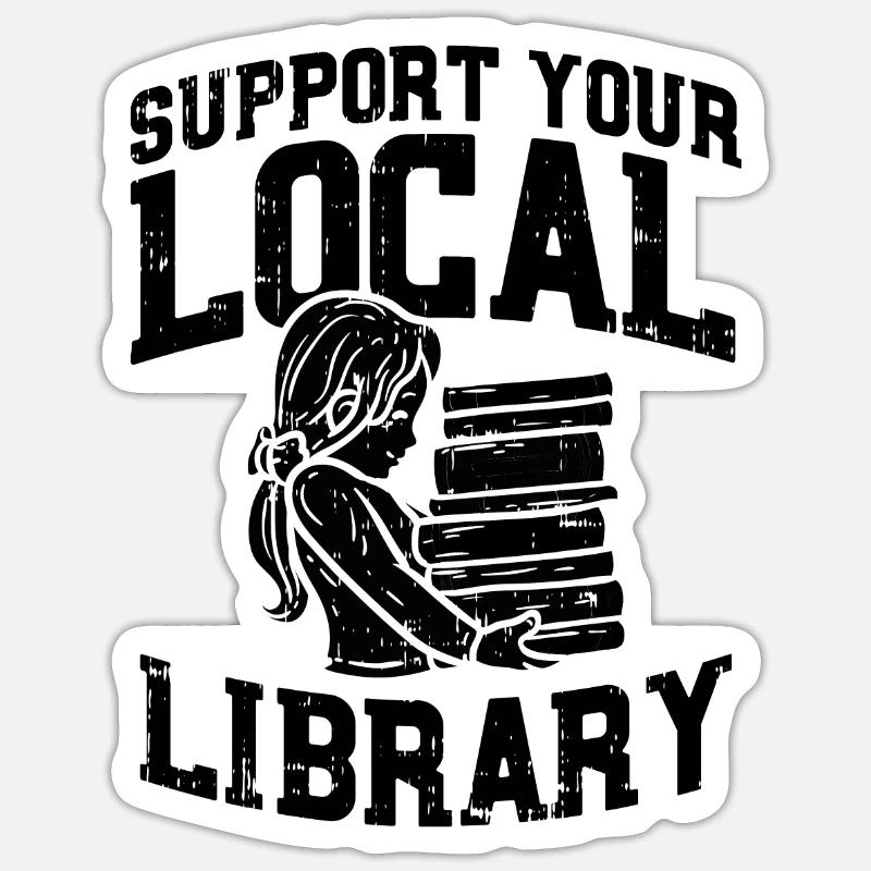 Librarian library gift - Sticker size S (10 x 10 cm) - white matte
