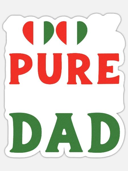 Italien Papa Italiener - Sticker Größe S (10 x 10 cm) - Mattweiß