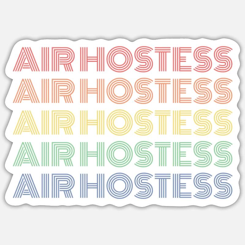 Air Hostess Rainbow - Sticker size S (10 x 10 cm) - white matte