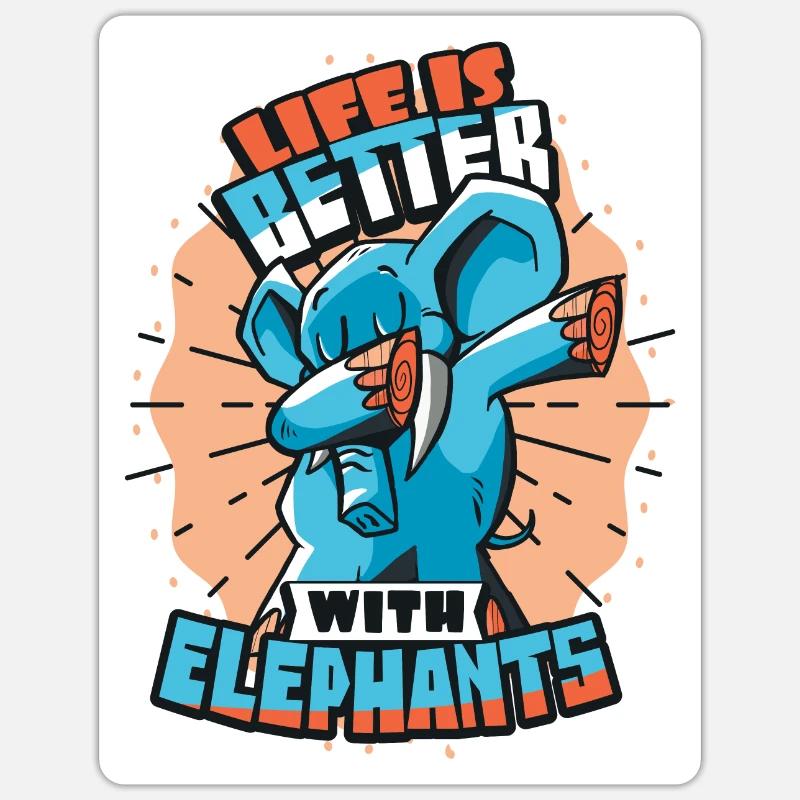 Éléphant - Sticker taille S (10 x 10 cm) - blanc mat