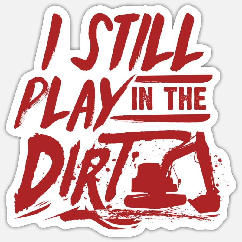 Excavator dredging - Sticker size S (10 x 10 cm) - white matte