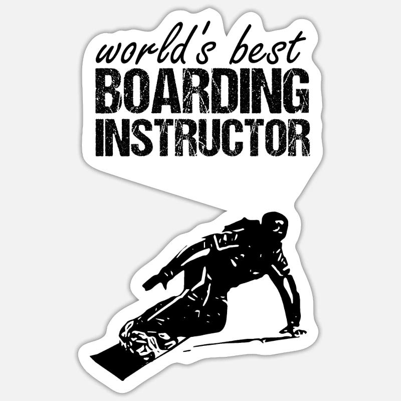 Bester Snowboardlehrer - Sticker Größe S (10 x 10 cm) - Mattweiß