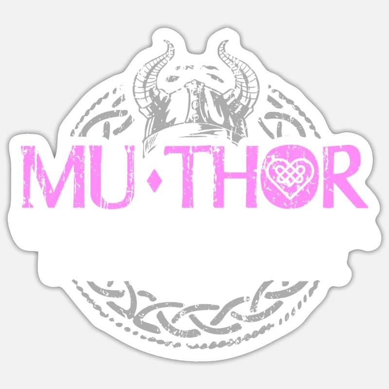 Muthor Wikinger Mama stolze Mutter & Wikingerfrau Sticker Größe S (10 x 10 cm)