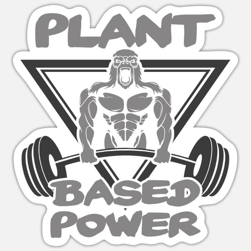 Plant Based Power - Sticker size S (10 x 10 cm) - white matte