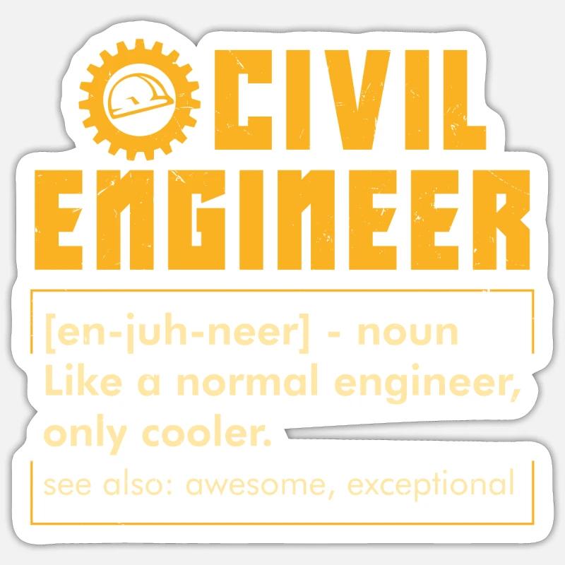CIVIL ENGINEERING: Civil Engineer Definition - Sticker size S (10 x 10 cm) - white matte