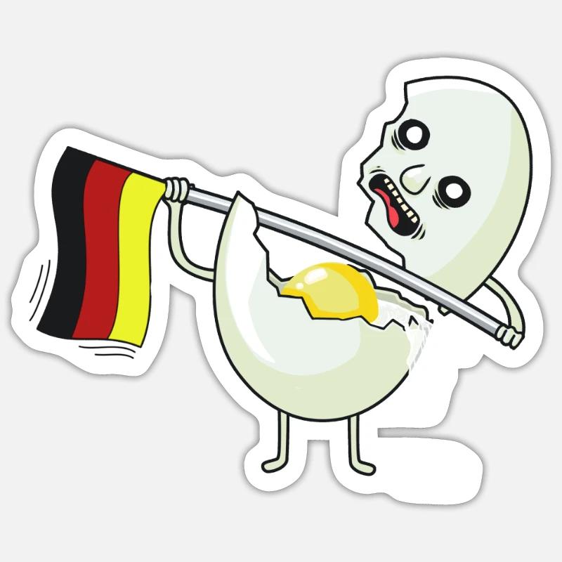 German Soft Egg Germany Flag Fun Flag Sticker size S (10 x 10 cm)
