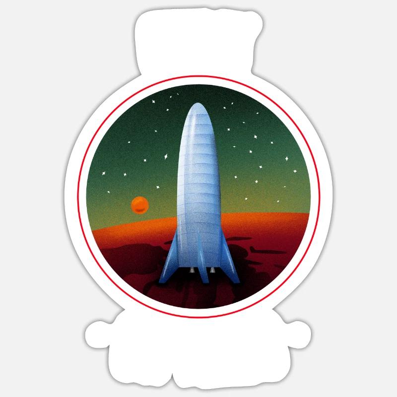 ENFIN SUR MARS - Sticker taille S (10 x 10 cm) - blanc mat
