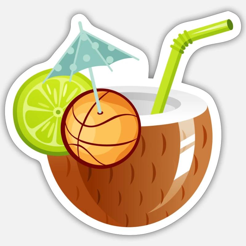 Noix de coco de basket Sticker taille S (10 x 10 cm)