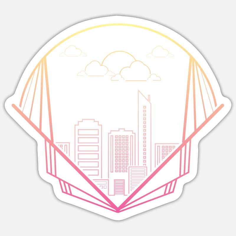 skyline - Sticker Größe S (10 x 10 cm) - Mattweiß