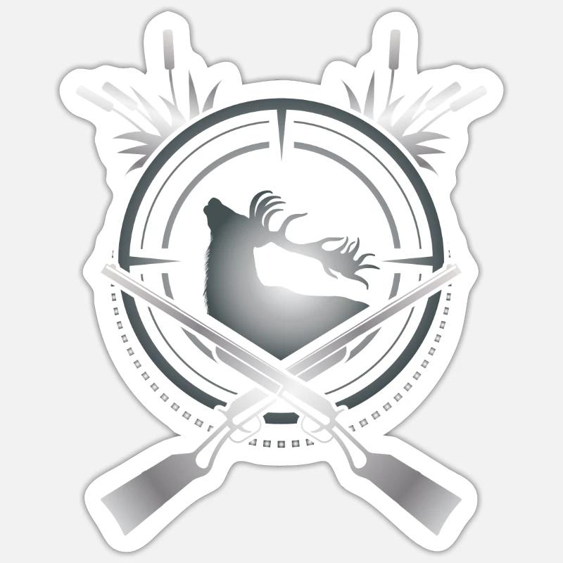 Rotwild Jäger - Sticker Größe S (10 x 10 cm) - Mattweiß