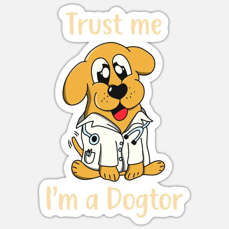 Dogtor - Sticker size S (10 x 10 cm) - white matte