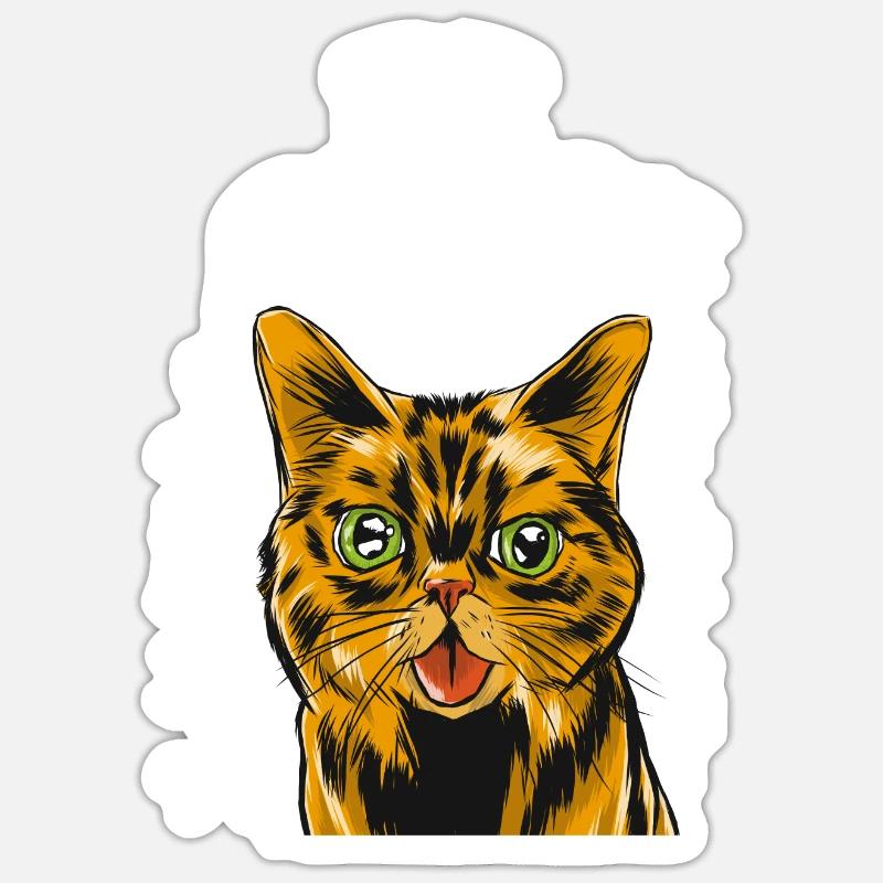 freche katze sei frech - Sticker Größe S (10 x 10 cm) - Mattweiß