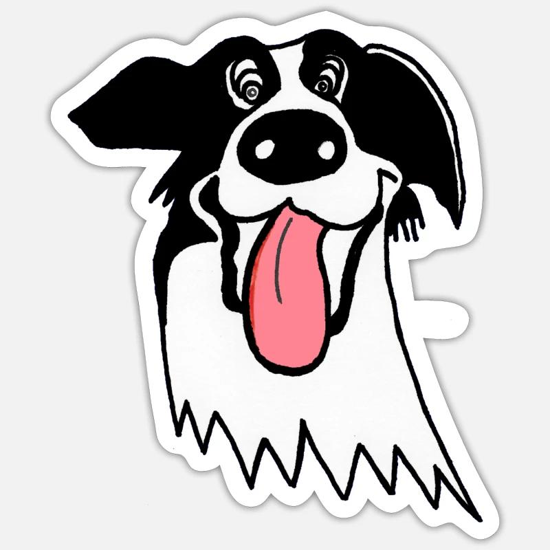 Netter Border Collie - Sticker Größe S (10 x 10 cm) - Mattweiß