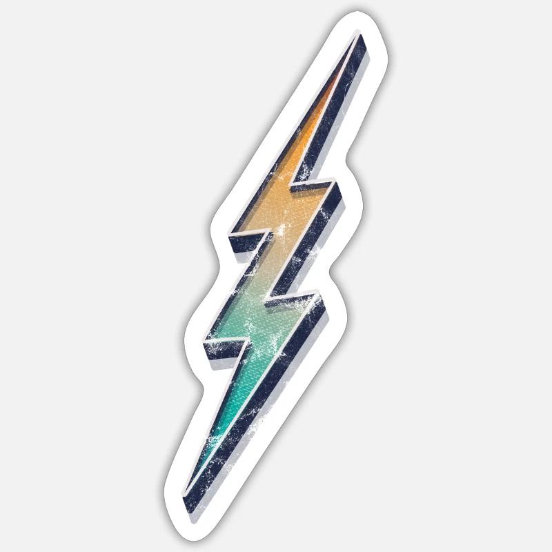 Flash vintage - Sticker taille S (10 x 10 cm) - blanc mat