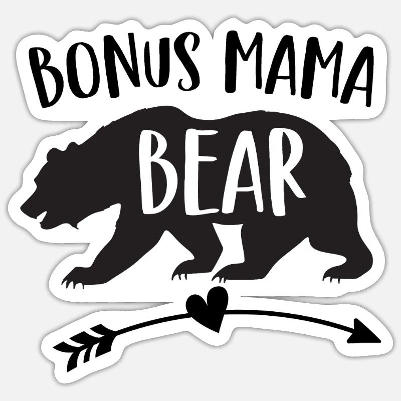 Bonus Mama Bär - Stiefmutter Sticker Größe S (10 x 10 cm)