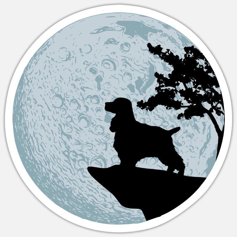 Cocker - Sticker taille S (10 x 10 cm) - blanc mat