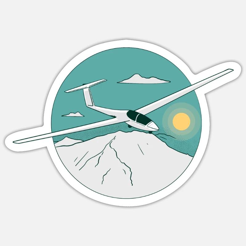Glider glider gliding Sticker size S (10 x 10 cm)