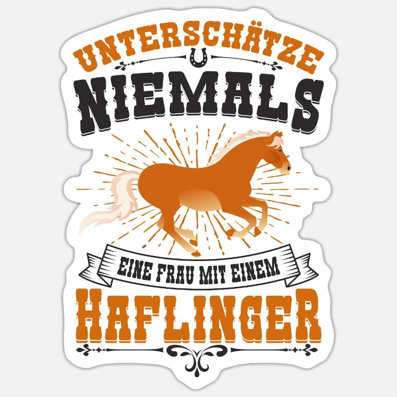 Haflinger - Sticker Größe S (10 x 10 cm) - Mattweiß