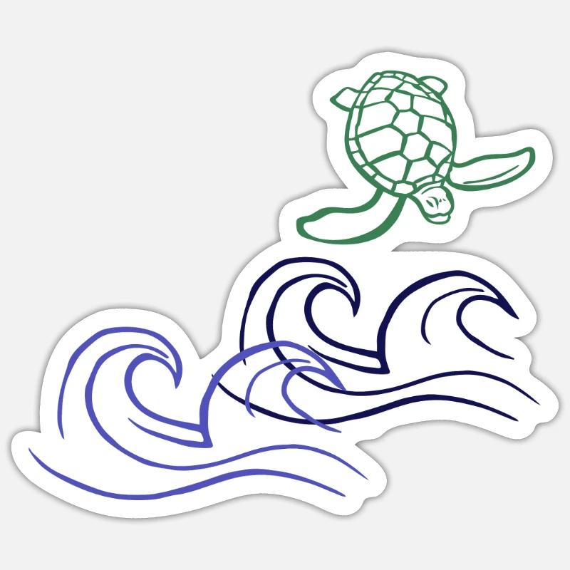 turtle - Sticker size S (10 x 10 cm) - white matte