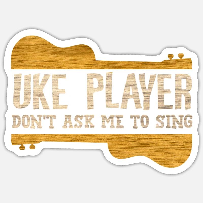 Ukulele player - Sticker size S (10 x 10 cm) - white matte