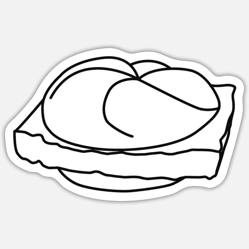 Leberkäse Leberkas Brötchen Fleischkäse Sticker Größe S (10 x 10 cm)