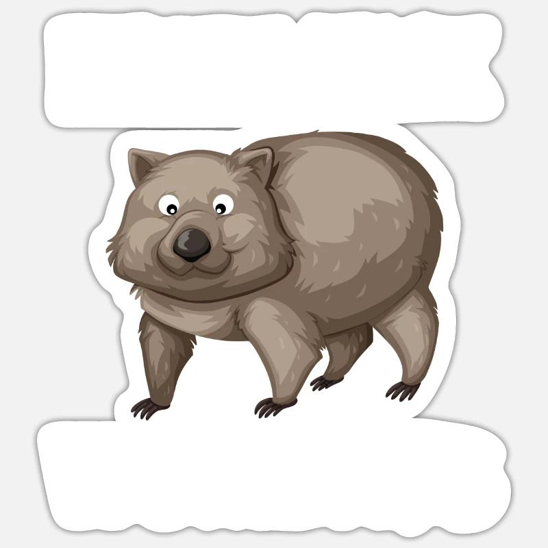 Wombat - Sticker size S (10 x 10 cm) - white matte