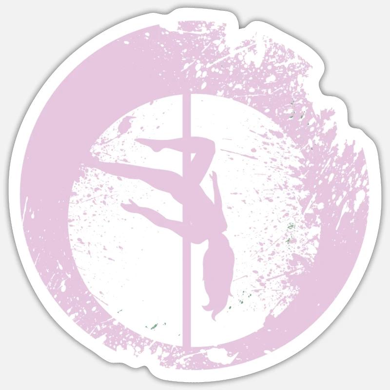 Pole Dance - Sticker Größe S (10 x 10 cm) - Mattweiß