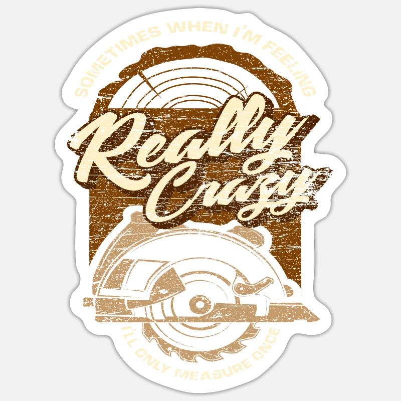 Carpenter circular saw - Sticker size S (10 x 10 cm) - white matte