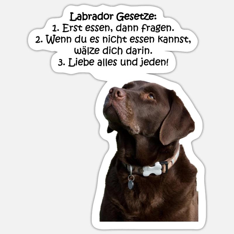 Die Gesetze eines Labradors Sticker Größe S (10 x 10 cm)