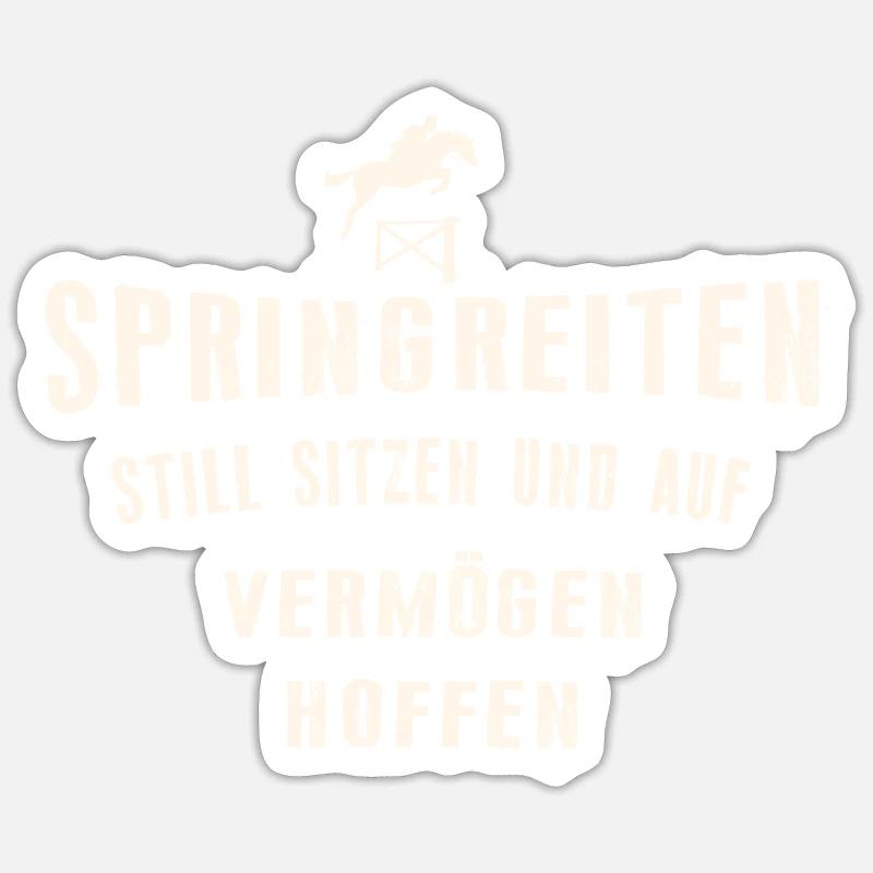 Springreiter - Sticker Größe S (10 x 10 cm) - Mattweiß