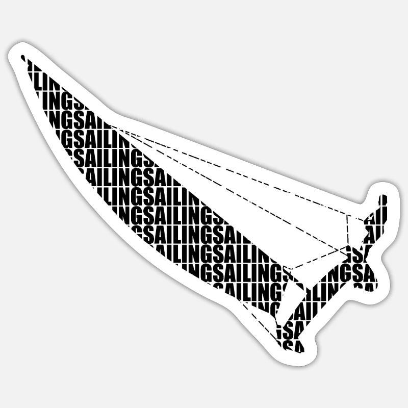 Katamaran Sailing Text - Sticker Größe S (10 x 10 cm) - Mattweiß