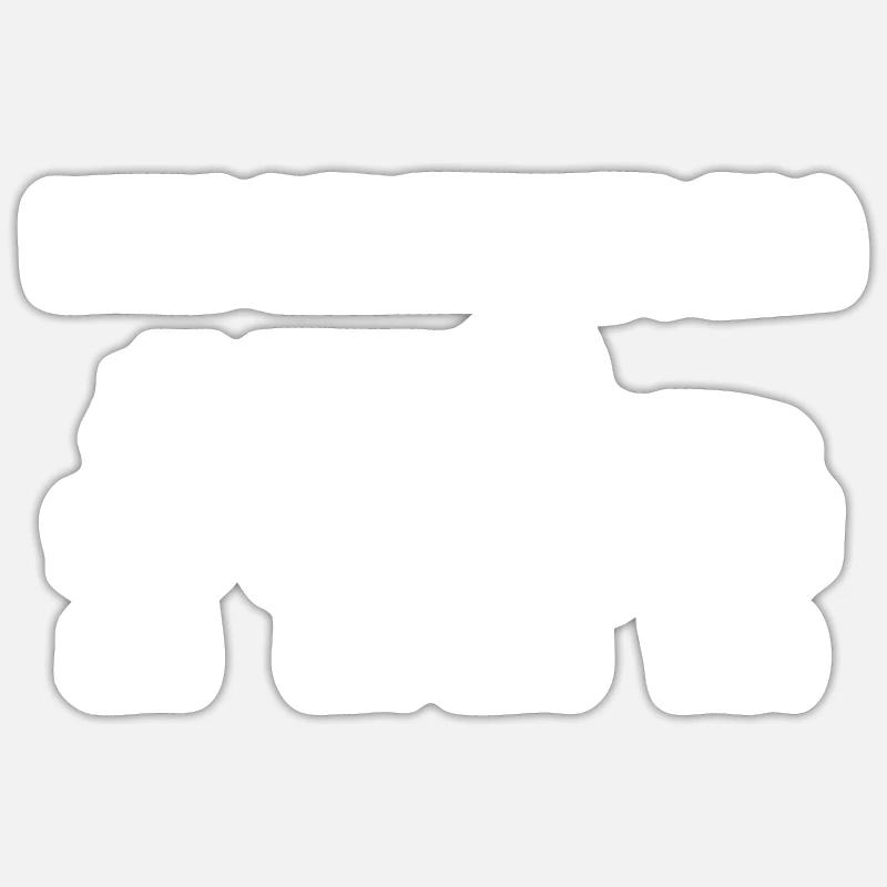 Bagger Bier Kaffee - Sticker Größe S (10 x 10 cm) - Mattweiß