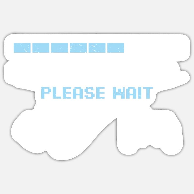 Player 3 Loading Announceme de grossesse drôle de jeu - Sticker taille S (10 x 10 cm) - blanc mat